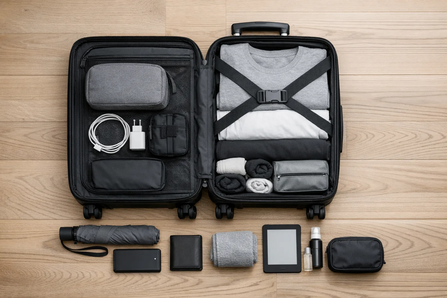 Kabinentrolley fuer Wochenendtrips richtig packen: Minimalistisch und effizient