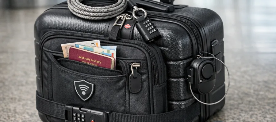 Kabinentrolley mit Diebstahlschutz ausstatten: DIY-Sicherheitsloesungen fuer Reisen